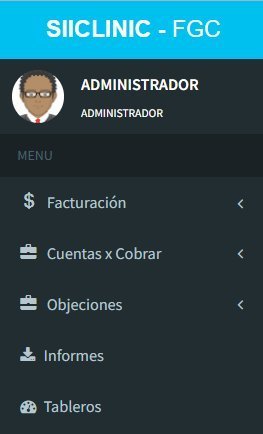 FGC · Facturación · Cuentas x Cobrar · Objeciones · Tableros