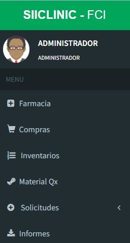 FCI · Farmacia · Compras · Inventarios · Material Qx